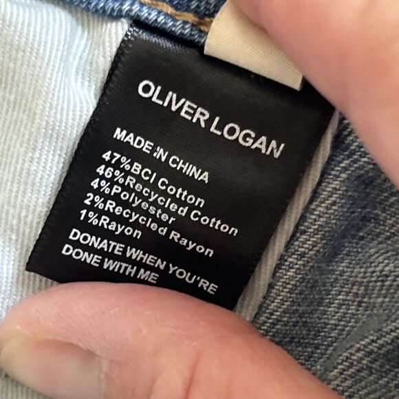 Oliver Logan Jeans Womens 35 Blue Wide Leg Cargo Madison High Rise Light Wash - Picture 7 of 11